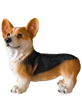 招财狗摆件可爱柯基狗仿真狗家居摆件客厅电视柜树脂摆设工艺品