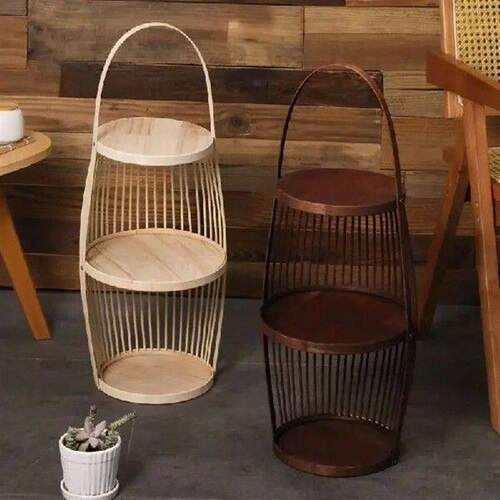 Chinese Bamboo Tea Table-Side Table Double Floor Coffee