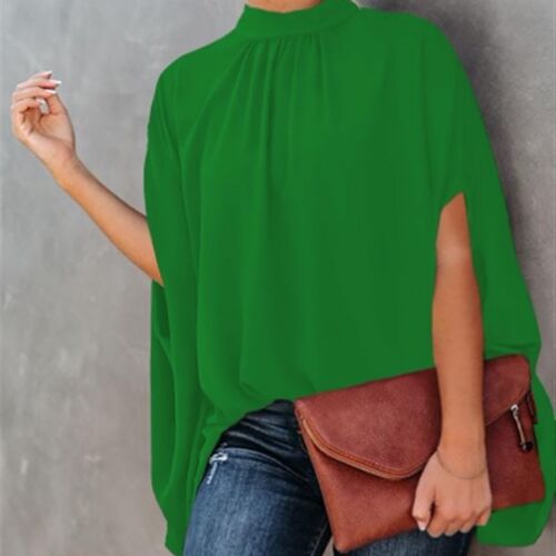 New Womens Fashion Round Neck Loose Bat Sleeve Round Neck