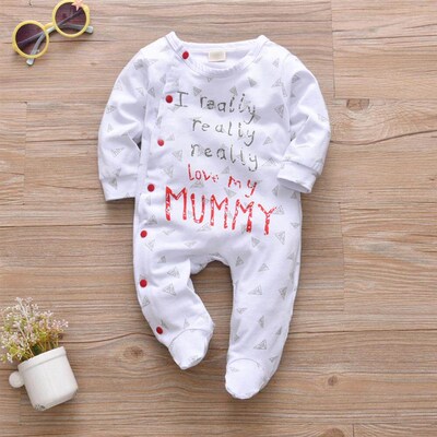 Newborn Baby Boy Girl Romper Cotton Cute Letter I Really Lov