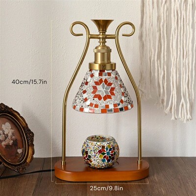 Bohemian style bedside lamp, 3 colors, hand-colored glass ta