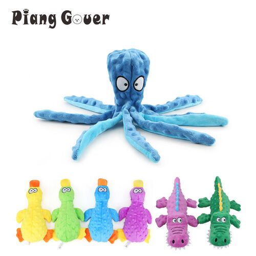 Octopus Crocodile Squeak Dog Toy Squid Puppy Plush Pet Toy P