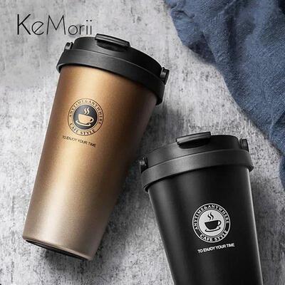 500ml Insulated Travel Coffee Cup Double Wall Leak-Proof Mug