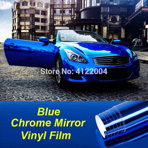 10/20/30/50cm JMM Blue Car Chrome Mirror Vinyl Wrap Film Sti
