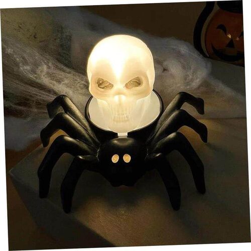 Halloween Decorations LED Candle Light Plastic Spider Skull