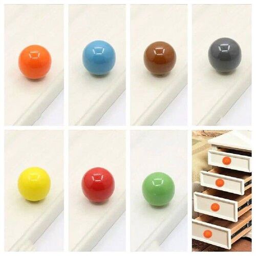 Simple Single Hole Colorful Ceramic Knob Pull Handles Candy