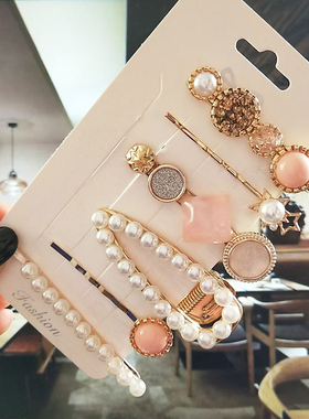 1Set Simulated Pearl Crystal Hair Clip For Women Korean Fash