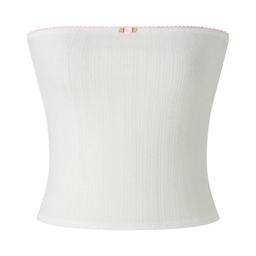 Women Summer Kawaii Sleeveless Off Shoulder Knitted Tanks To