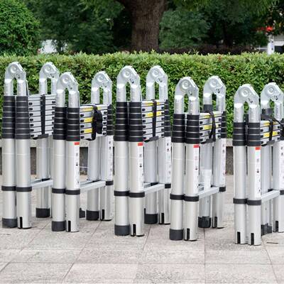 铝合伸缩人字梯便携铝梯伸缩关人金字梯厚铝加合金关节JZ160D-3节