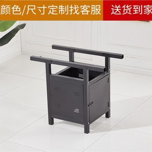 定制铁艺架子火锅桌脚大理石支架长方形火锅桶箱体底座酒店餐桌架