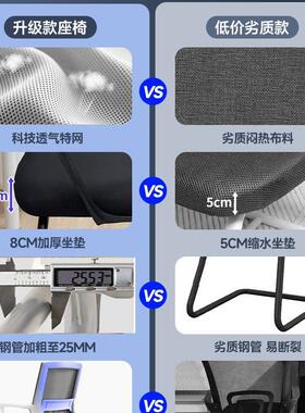 电脑椅子适久坐办公座椅会舒议椅舍大学宿生靠W6015弓背椅家用服