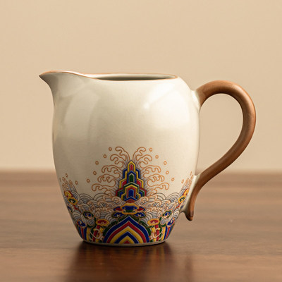 汝窑海水江崖公道杯高档功夫茶具陶瓷茶海防烫匀杯家用单个分茶器