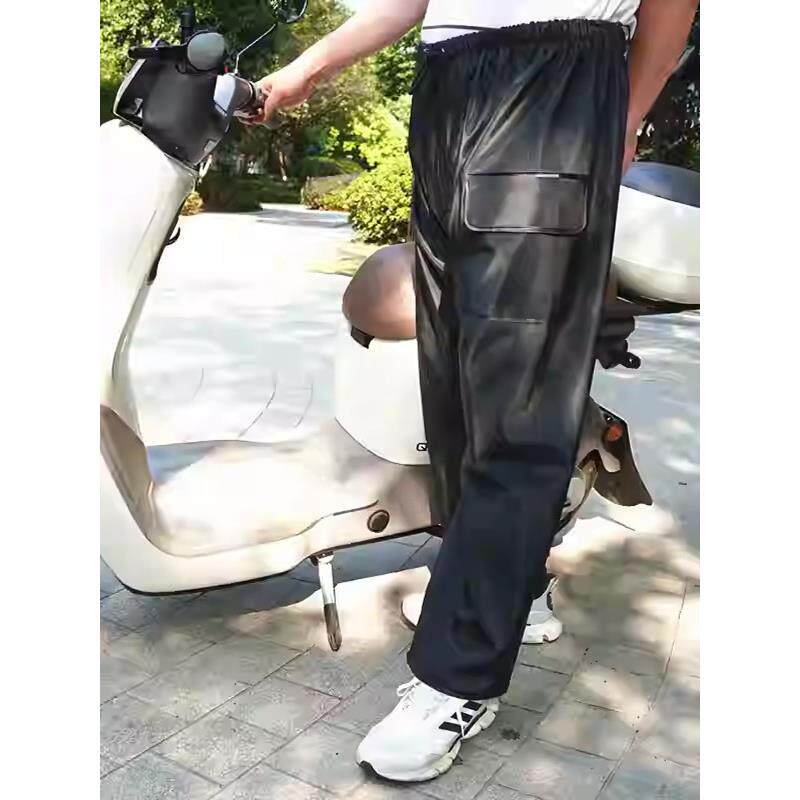 雨裤男下半身防暴雨加肥加大防水外卖骑手专用雨裤口袋加厚牛筋