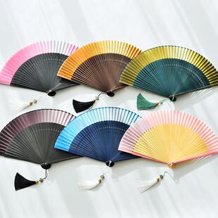 寄明月汉服古风折叠扇子折扇易开 合舞蹈专用古典舞中国风永夜星