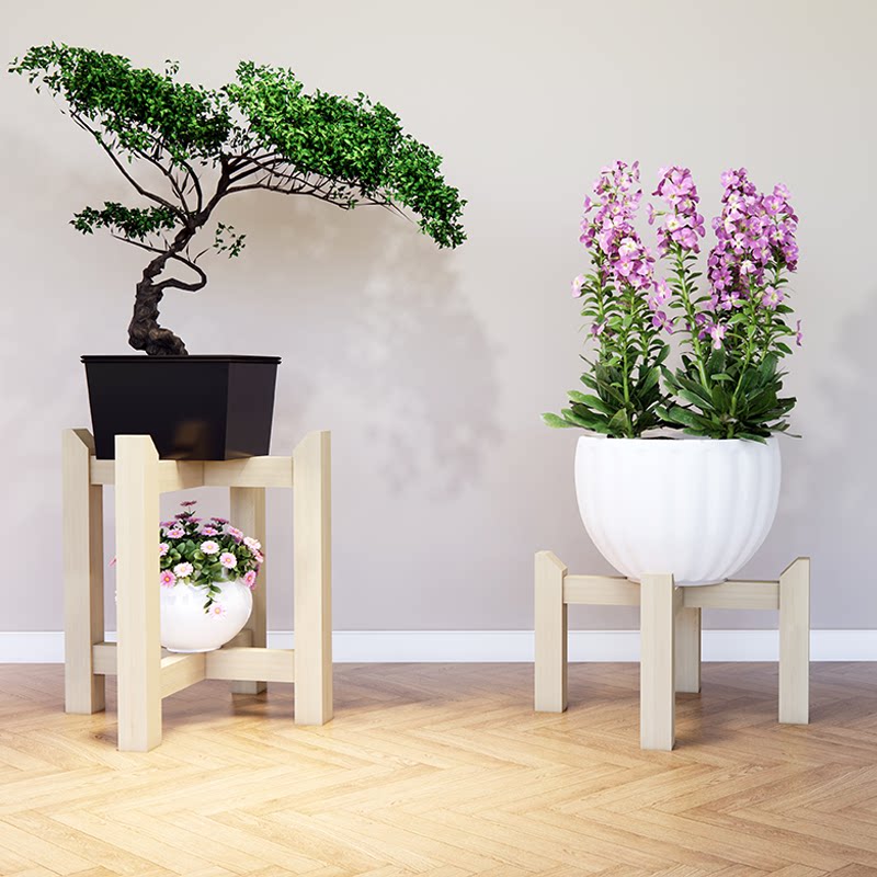 碳化防腐木花架实木鱼缸架子花盆托架阳台客厅落地置物架盆景底座