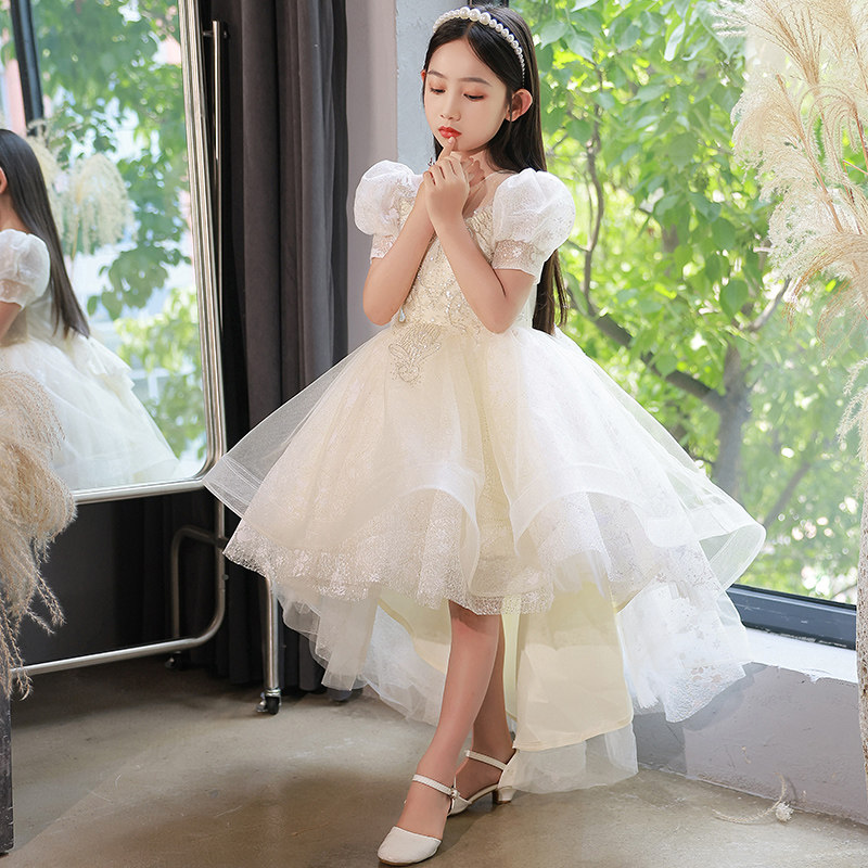 花童婚礼小女孩演奏礼服儿童公主裙女童高端主持人钢琴演出服秋冬