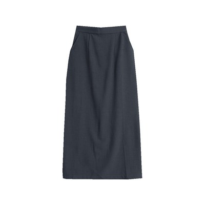 大码开叉半身裙女秋季高腰显瘦a字中长裙胖MM西装裙气质黑色长裙