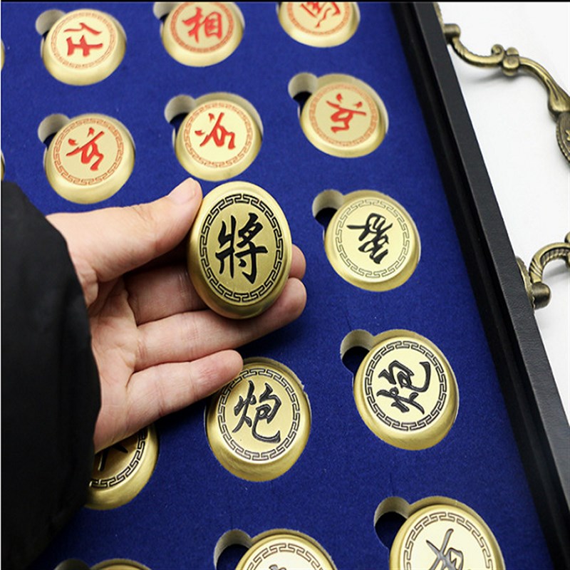 高档礼品铜实心折叠棋盘中国象棋送长辈送亲朋好友棋盘工艺品
