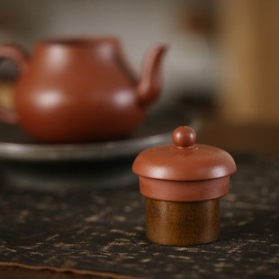 一纪手工复古竹子茶壶铜盖置托禅意紫砂壶盖功夫茶道配件茶具摆件