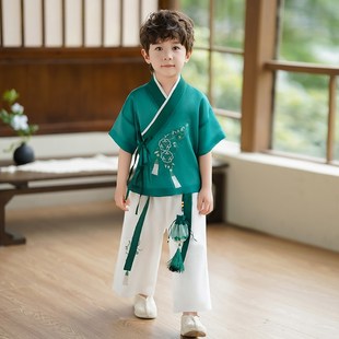 男童夏季汉服套装2024新款儿童中国风唐装男宝薄款男孩新中式古装