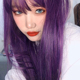 网红Lolita紫色假发女长发漫画齐腰长直发cos假毛彩色自然全头套