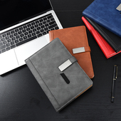 定制带扣商务笔记本加厚a5简约记事本皮面办公会议记录本b5日记本