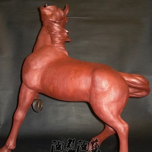 朱砂赤兔马虎狗羊三合开张店铺公司石湾陶瓷公仔装饰品摆件