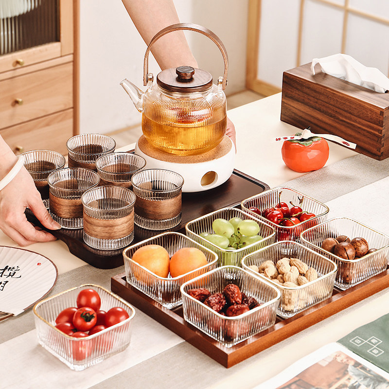 2023新款玻璃下午茶具套装花茶壶蜡烛加热茶杯泡水果茶煮茶养生壶