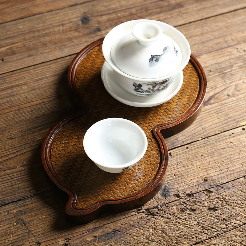 壶托重竹宋席面茶盘茶台隔热壶承茶具配件茶杯紫砂壶垫家用干泡台