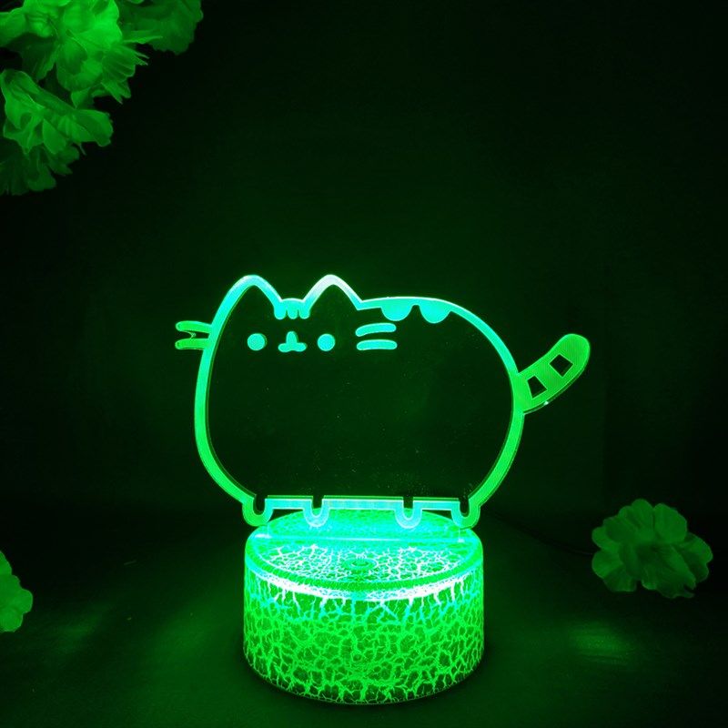 小猫七彩装饰灯迷你可爱猫咪卧室床头桌面氛围霓虹RGB摆件小夜灯