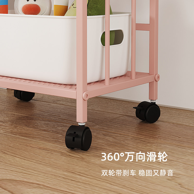 书桌旁小书架可移动铁艺收纳置物架落地迷你家用阅读小型儿童书柜