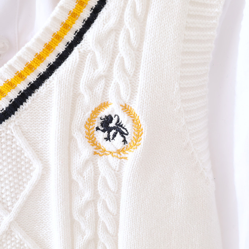 女童马甲小女孩马夹儿童毛衣针织大童绿色女孩外穿小学生毛线背心