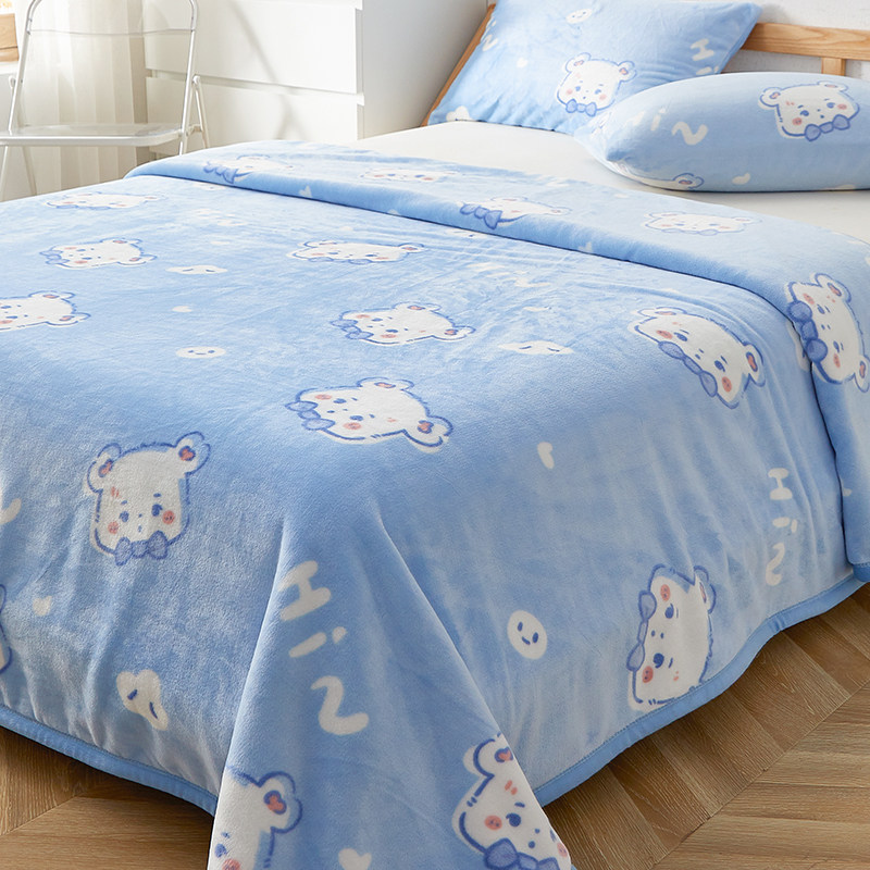 冬天牛奶珊瑚绒毯毛毯被冬季加绒加厚盖毯床上用空调铺床毯子床单