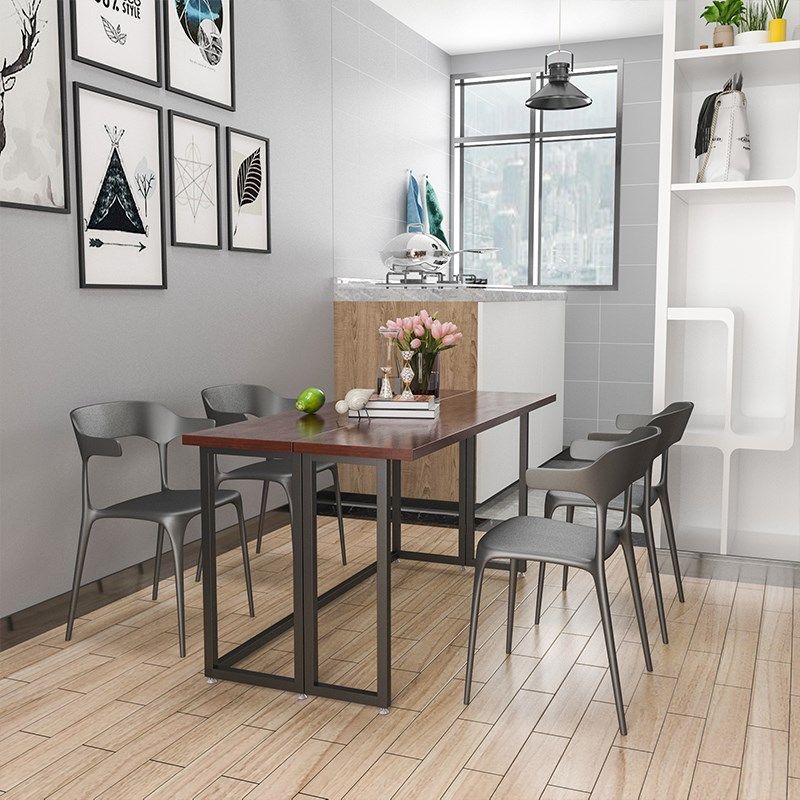 卿柯北欧伸缩桌椅内折餐桌长方形家用简约折叠桌小户型实木新品,住宅家具,折叠桌,淘宝优惠券,粉丝福利购,淘宝优惠卷