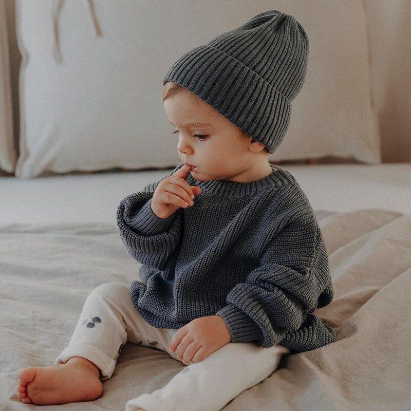 新生儿婴幼儿衣服秋冬季毛衣男童女童毛线宝宝针织上衣长袖打底衫