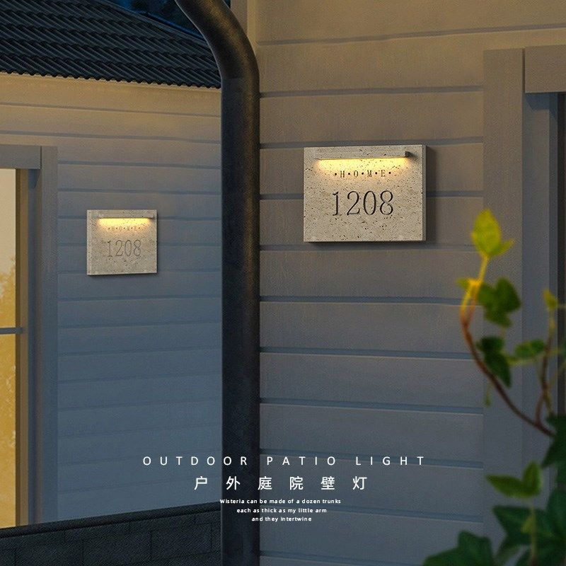 门牌灯户外防水壁灯酒店大楼黄洞石指示牌灯别墅庭院大门号码牌灯,家装灯饰光源,户外壁灯,淘宝优惠券,粉丝福利购,淘宝优惠卷