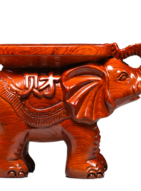 花梨实木雕大象凳子摆件落地客厅换鞋凳家用门口玄关茶几凳装饰品