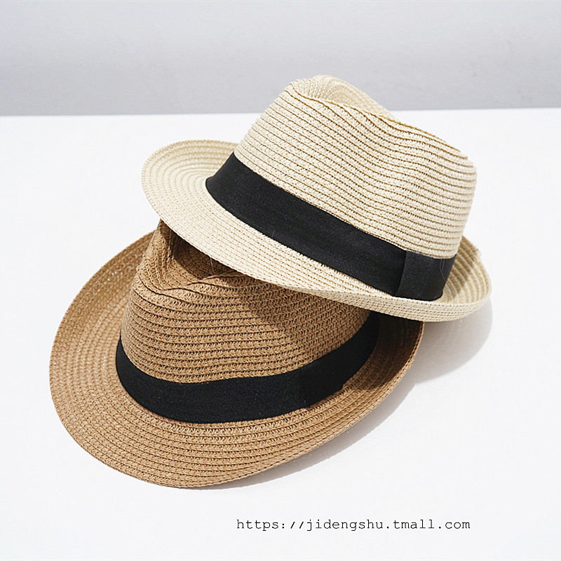 儿童草帽男孩遮阳帽夏季宝宝礼帽英伦爵士防晒凉帽亲子海边太阳帽,童装/婴儿装/亲子装,帽子,淘宝优惠券,粉丝福利购,淘宝优惠卷