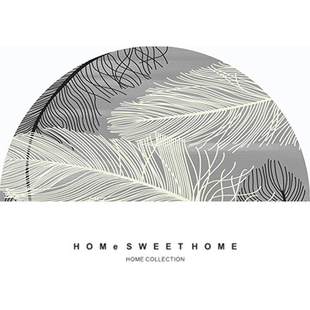 家用入户门口脚踏垫简约半圆进门地垫北欧门厅垫门前地毯防滑垫