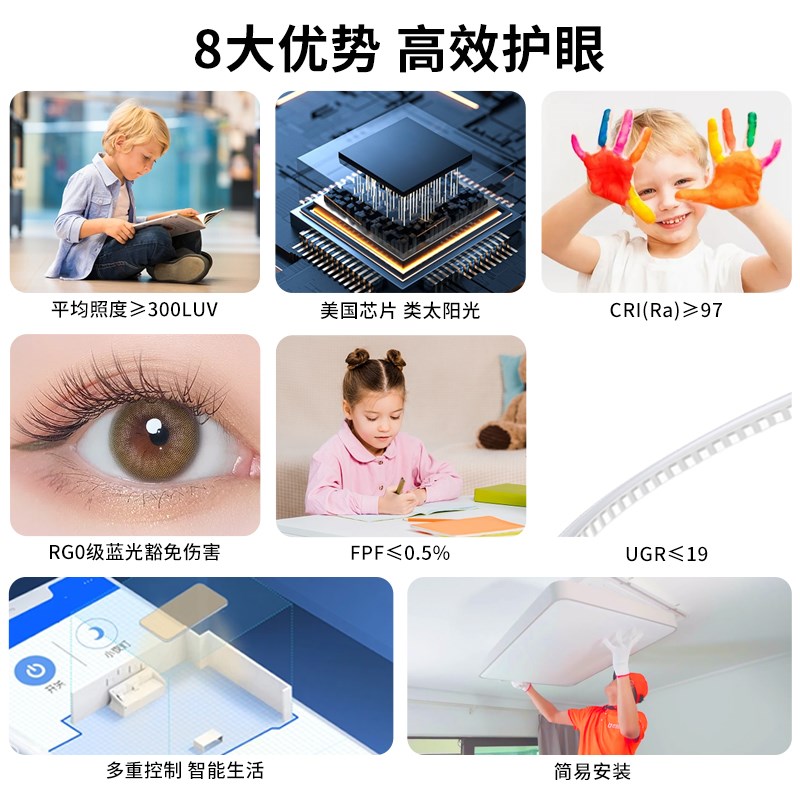全光谱2025吸顶客厅灯门厅过道灯卧室高颜值吸顶灯led超亮强光款图片