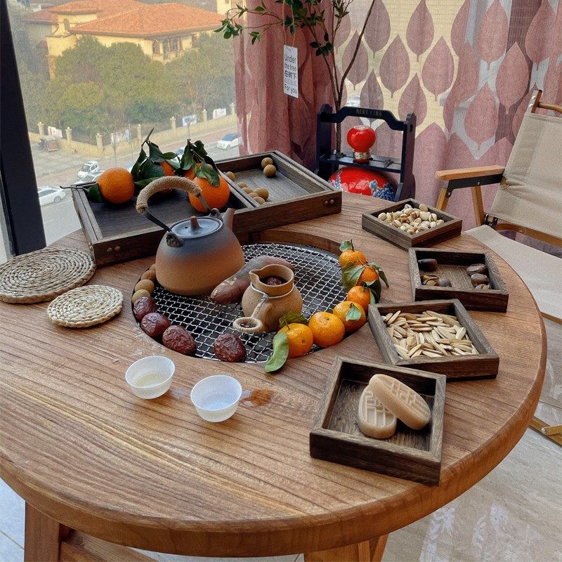 围炉煮茶桌子家庭室内冬天围炉煮茶桌子电陶炉小圆桌全套中式围炉,住宅家具,家用茶台/茶桌,淘宝优惠券,粉丝福利购,淘宝优惠卷