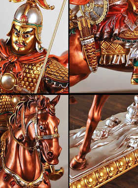 格萨尔王像彩绘 护法像居家供奉台摆件藏传工艺品