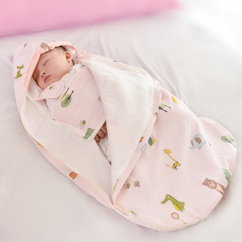 睡袋婴儿夏季新生宝宝防惊跳纱布透气夏天空调房防着凉神器防踢被