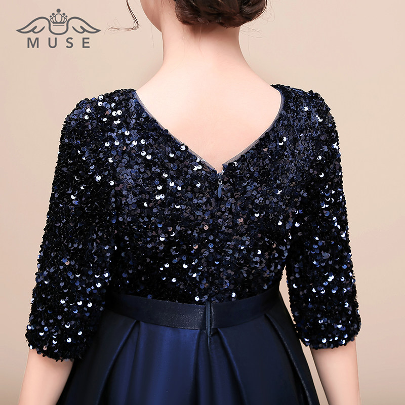 女童高端礼服公主裙中长袖钢琴演奏礼服裙儿童朗诵小主持人演出服