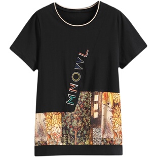 中老年妈妈装夏款纯棉短袖T恤女2023夏装新款大码上衣服洋气小衫