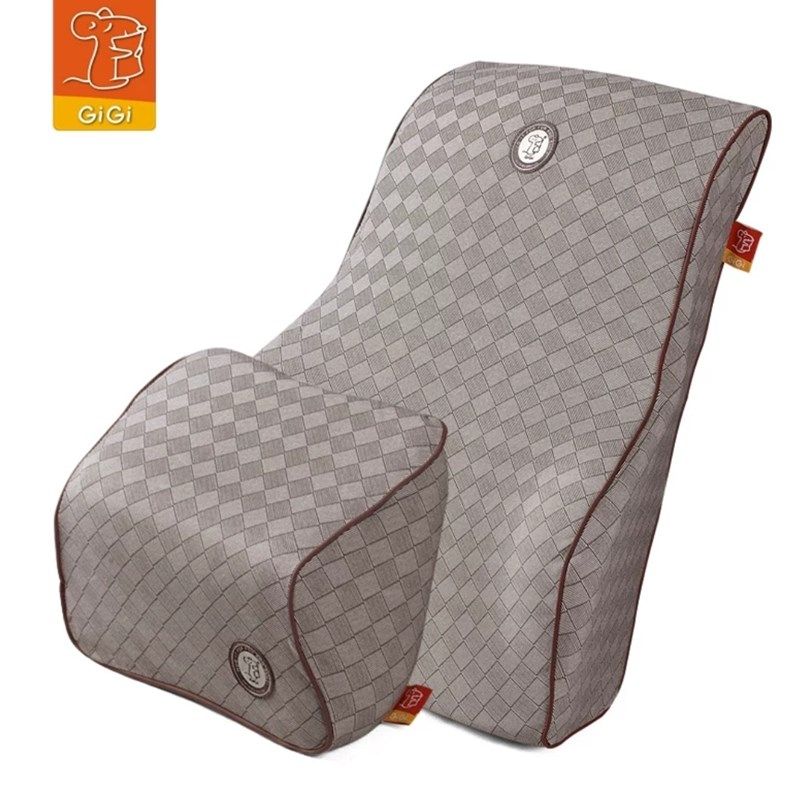 GiGi汽车头枕护颈枕腰靠垫乳胶汽车靠垫腰靠腰枕套装柔软舒适透气