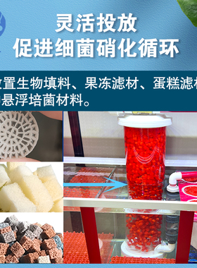鱼缸过滤桶生物反应器k1k2k6流化床过滤培菌桶内置外置硝化细菌桶