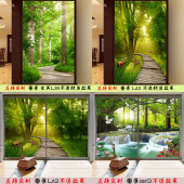 窗户玻璃贴纸浴室卫生间厕所移门推拉门遮光防透防窥视不透影树林