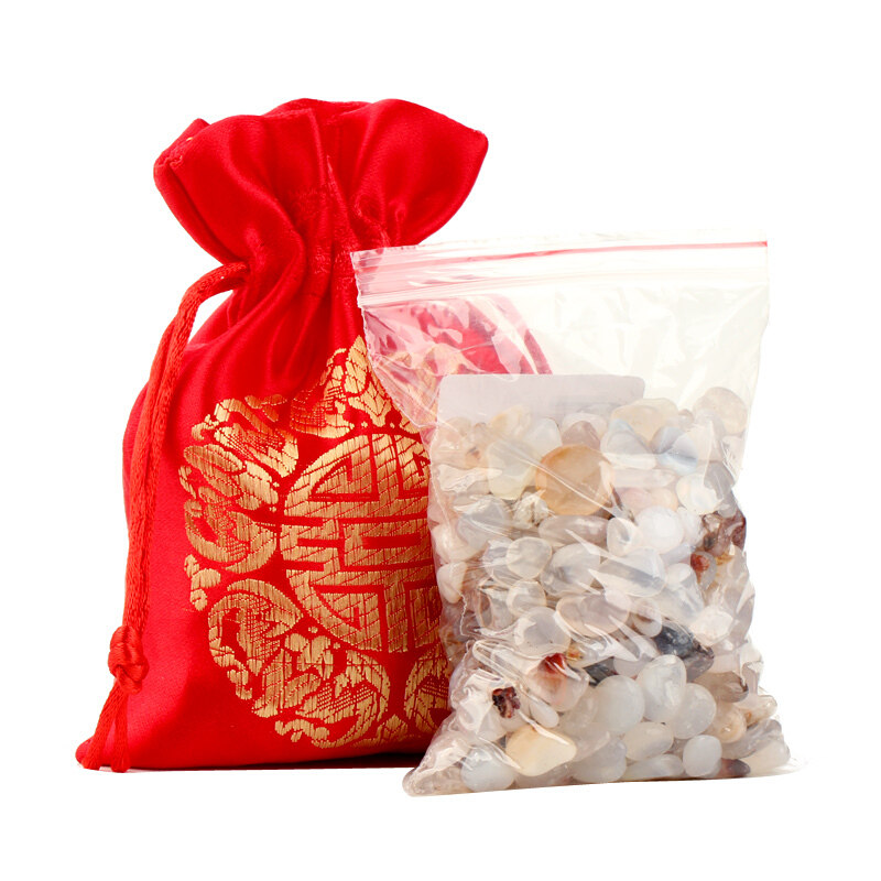聚缘阁碎水晶碎玛瑙摆件白水晶黄水晶碎石家居装饰品工艺品
