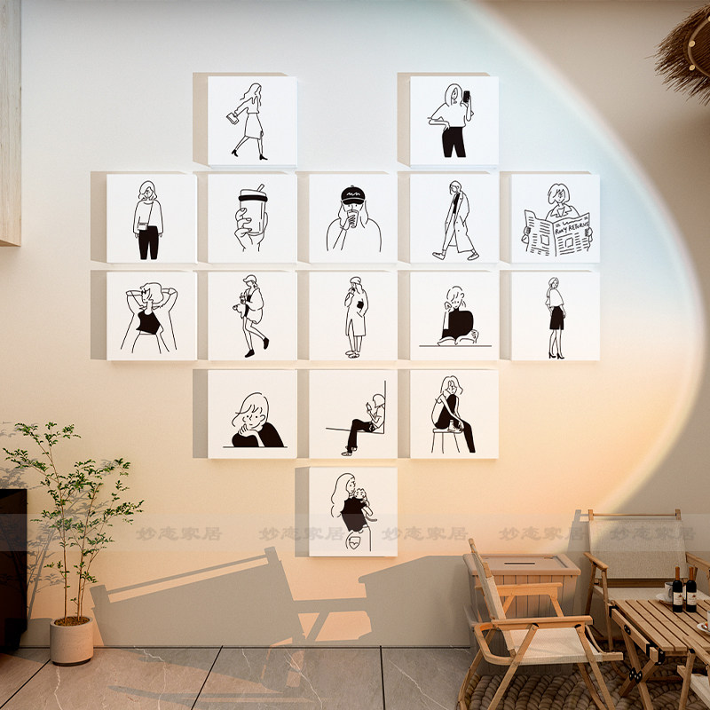 咖啡店厅馆墙面装饰糖水奶茶墙壁布置网红拍照区打卡背景贴纸挂画,家居饰品,文化墙贴,淘宝优惠券,粉丝福利购,淘宝优惠卷